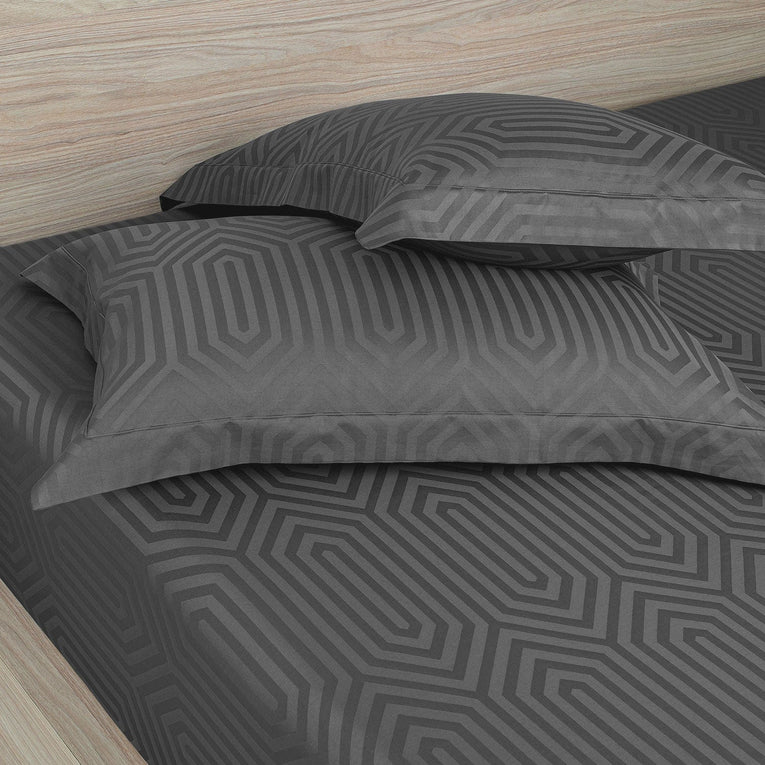 550 TC Italian Jacquard 100% Cotton Dark Grey