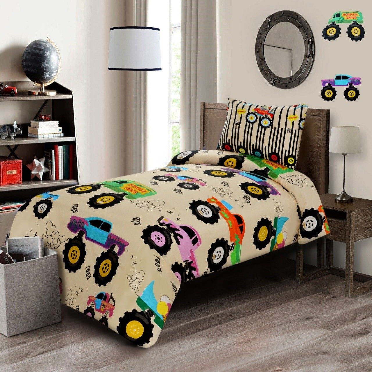 Racing Truck Printed Bedsheet