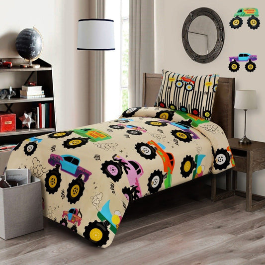 Racing Truck Printed Bedsheet