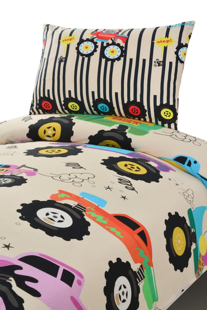 Racing Truck Printed Bedsheet