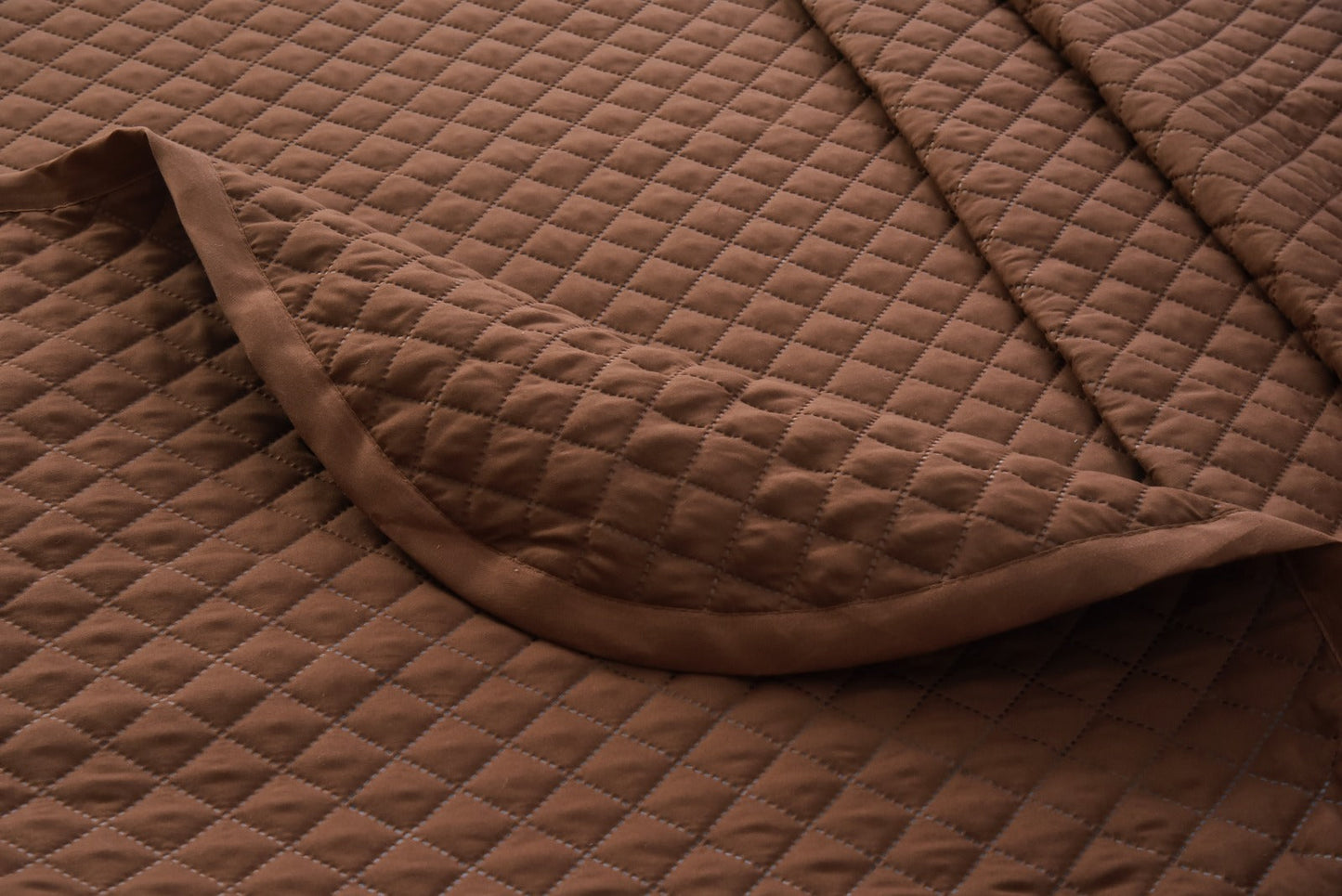 Quilted Luxury Bed Spread Set Brown