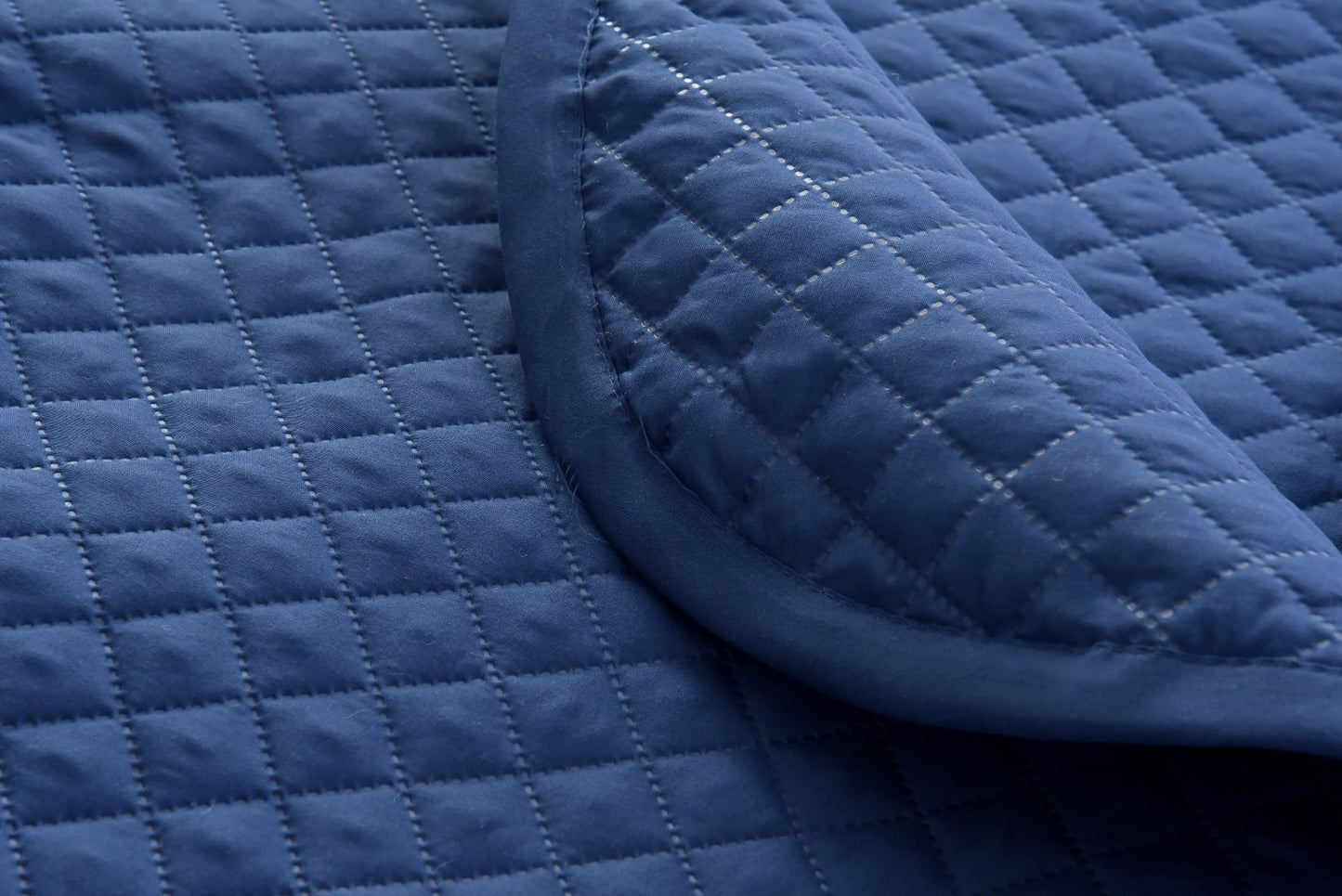 Ultrasonic Quilted Luxury Bed Spread Set Blue